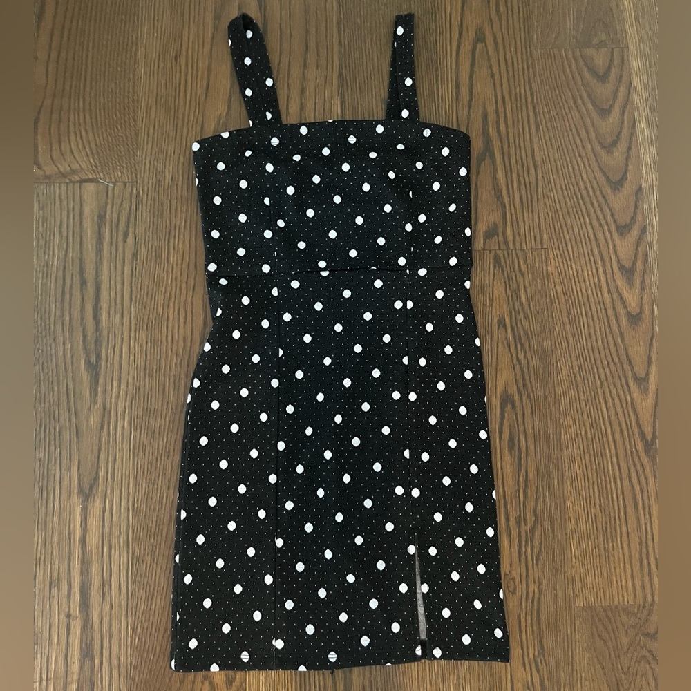 forever 21 black and white polka dot dress